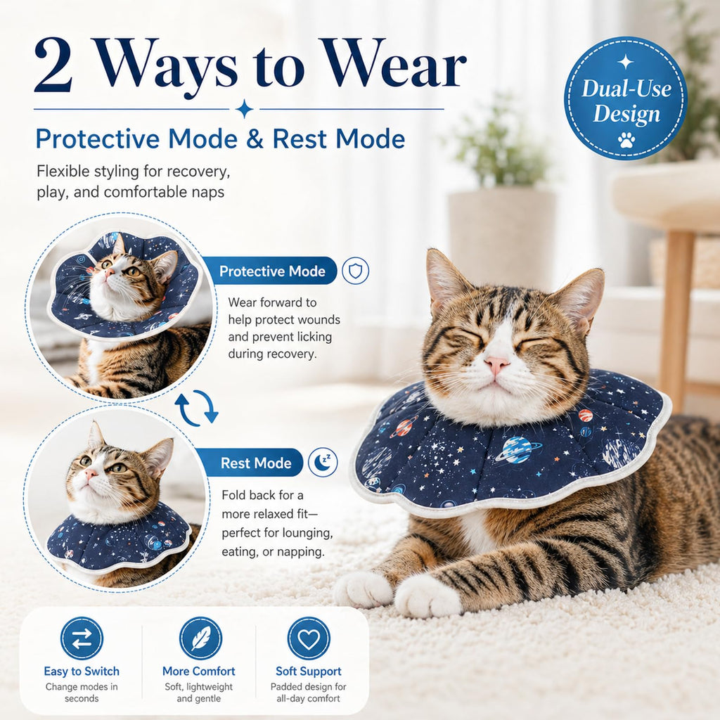 Soft Cat Recovery Cone Collar for Small Medium Cats T965