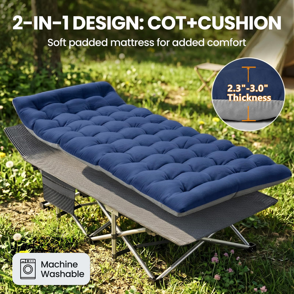 Folding Camping Cot with Mattress, 2 Pack E2962