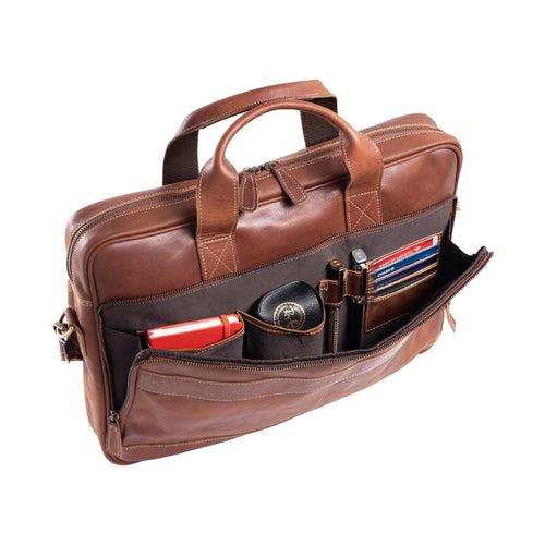16 Inch Leather Laptop Messenger Bag O132951