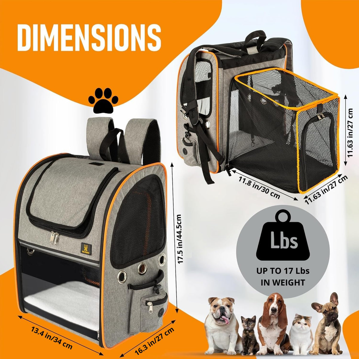 Expandable Breathable Mesh Cat Backpack Carrier R25926