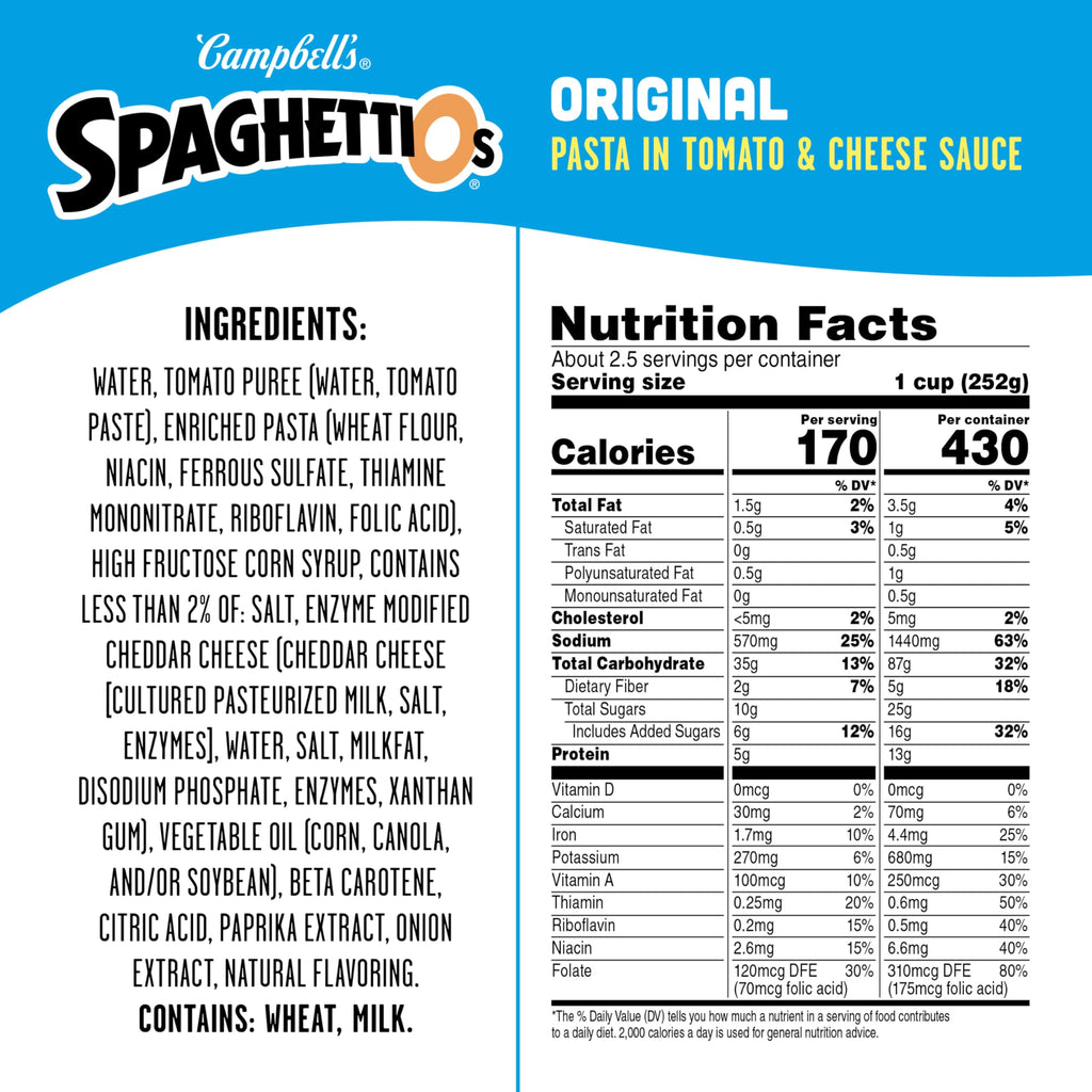 Canned Pasta 22.4 OZ Pack of 12 W6835