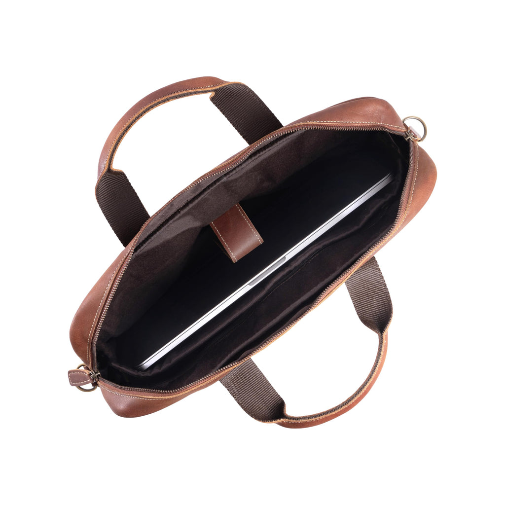 16 Inch Leather Laptop Messenger Bag O132951