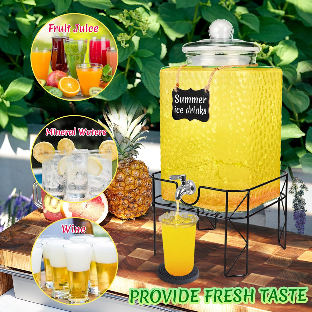 4.6 Gallon Glass Beverage Dispenser with Stand S403