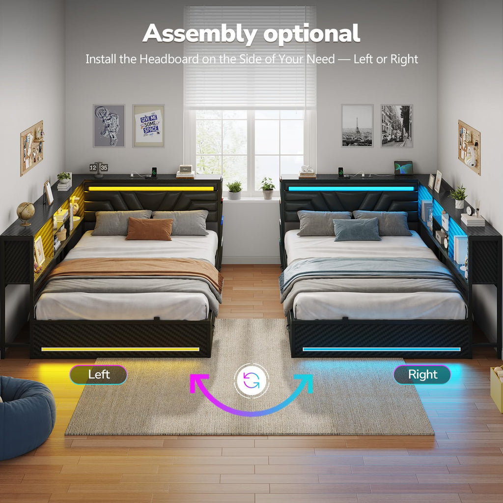Full Corner Bed with Drawers C437718