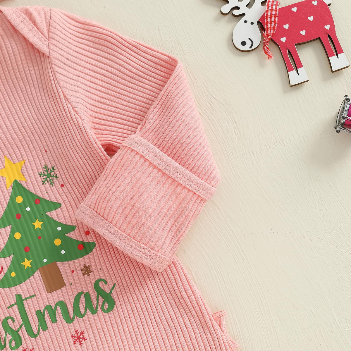 Christmas Tree Long Sleeve Romper Jumpsuit A9546