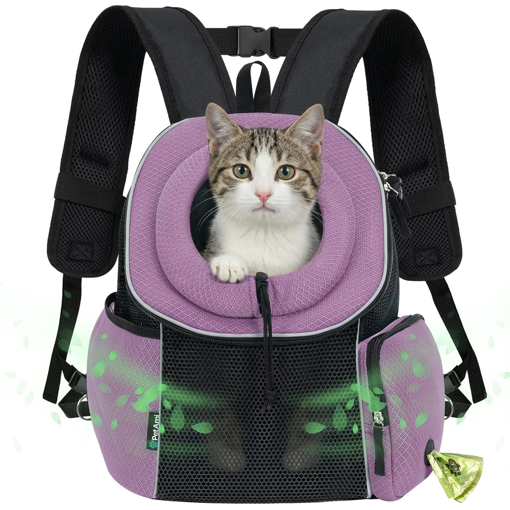 Hands Free Front Pet Carrier Backpack, 10 lbs, Purple F557193