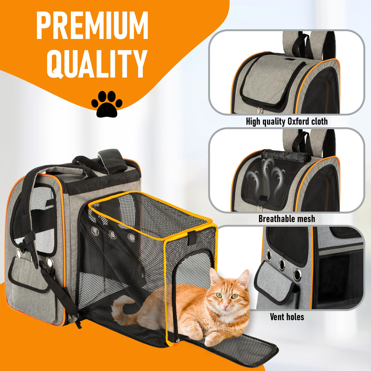 Expandable Breathable Mesh Cat Backpack Carrier R25926