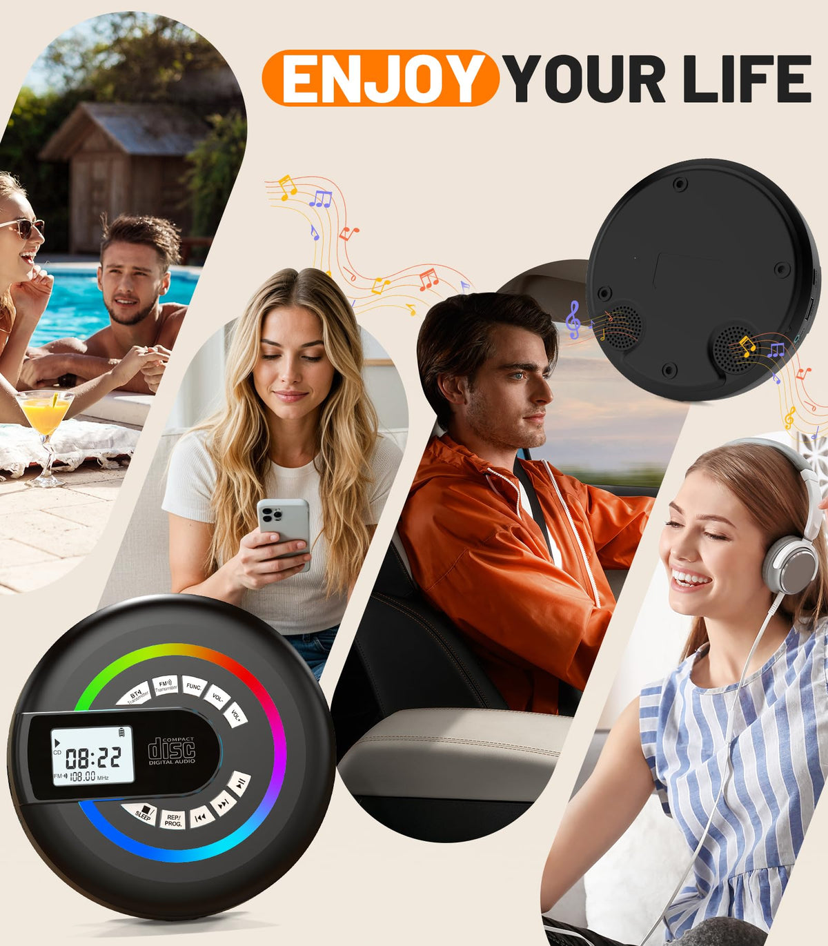 Portable CD Player with Speaker Bluetooth P900