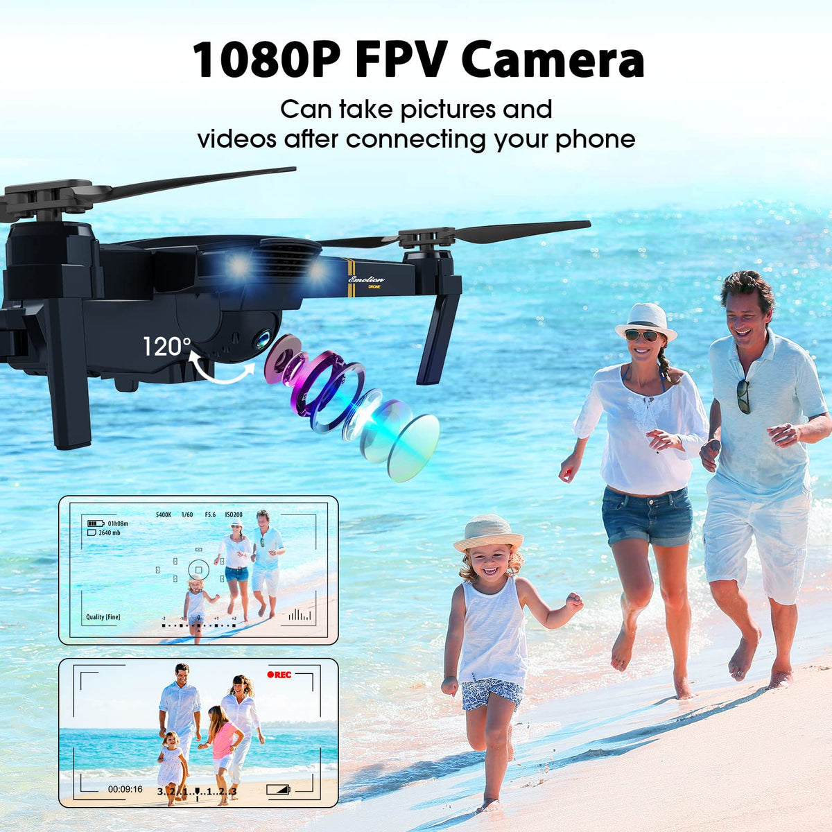 Foldable RC Quadcopter Drone with 1080P Camera D172694