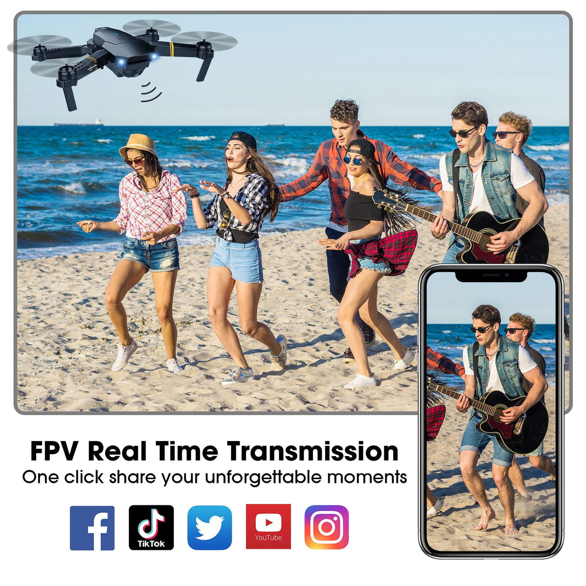 Foldable RC Quadcopter Drone with 1080P Camera D172694