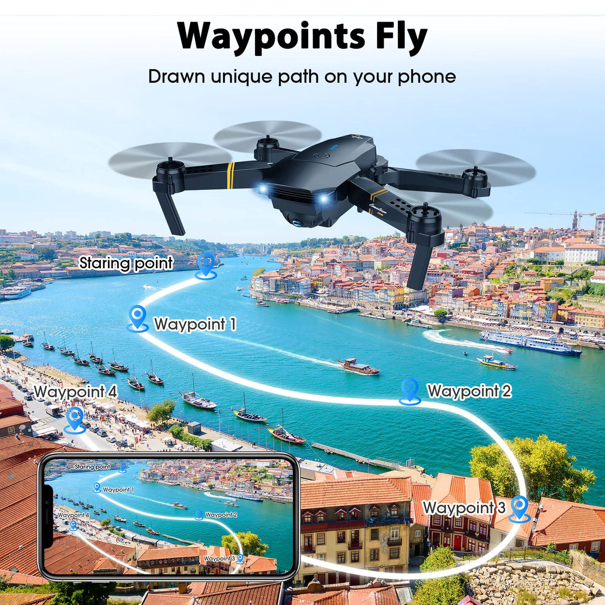 Foldable RC Quadcopter Drone with 1080P Camera D172694