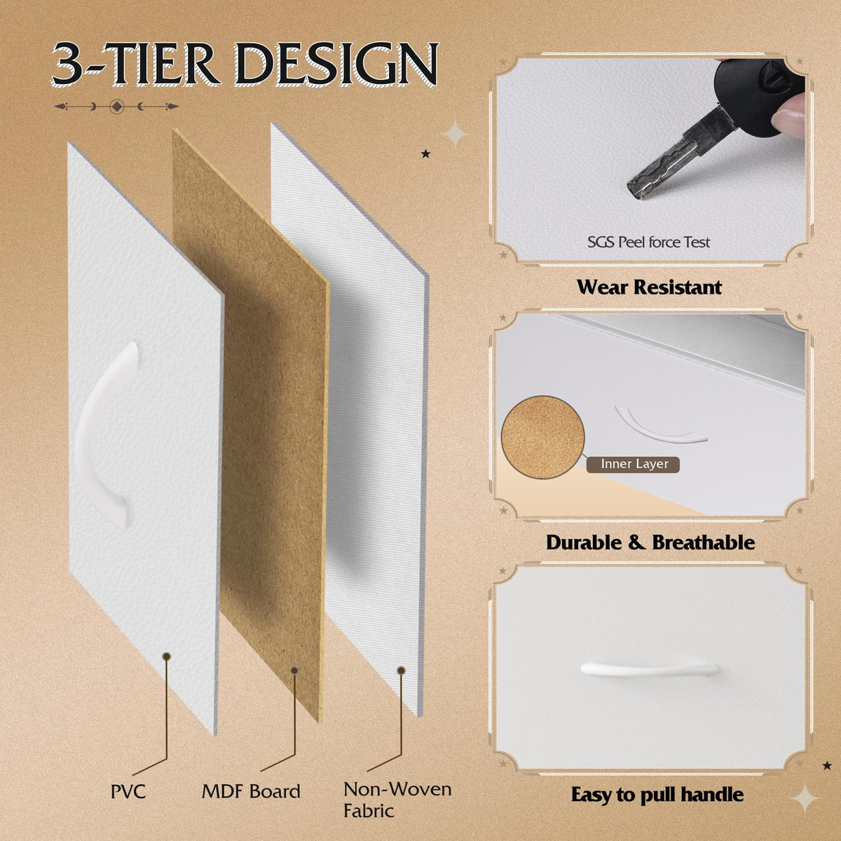 White 8 Drawer Dresser B4516