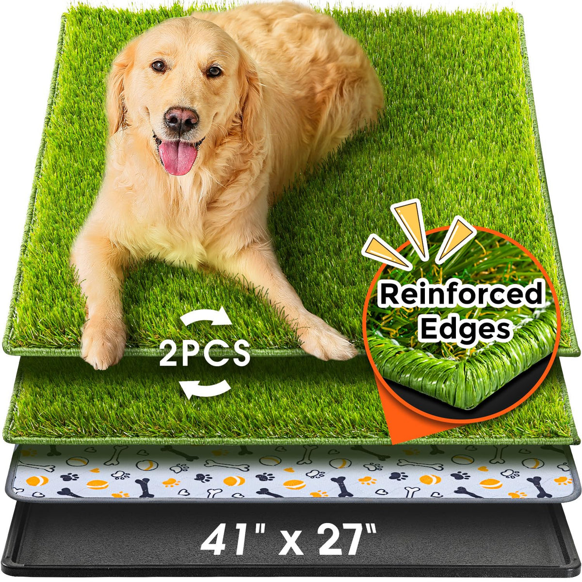 Large Artificial Turf Dog Grass Pad with Tray K977