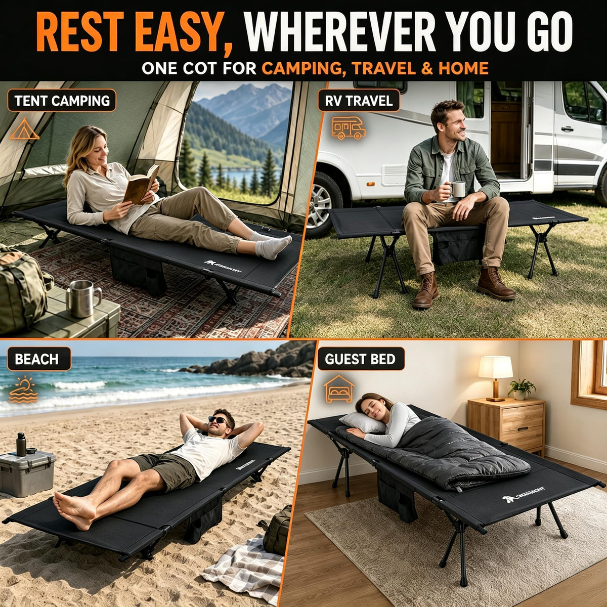 Portable Camping Cot for Adults I32711