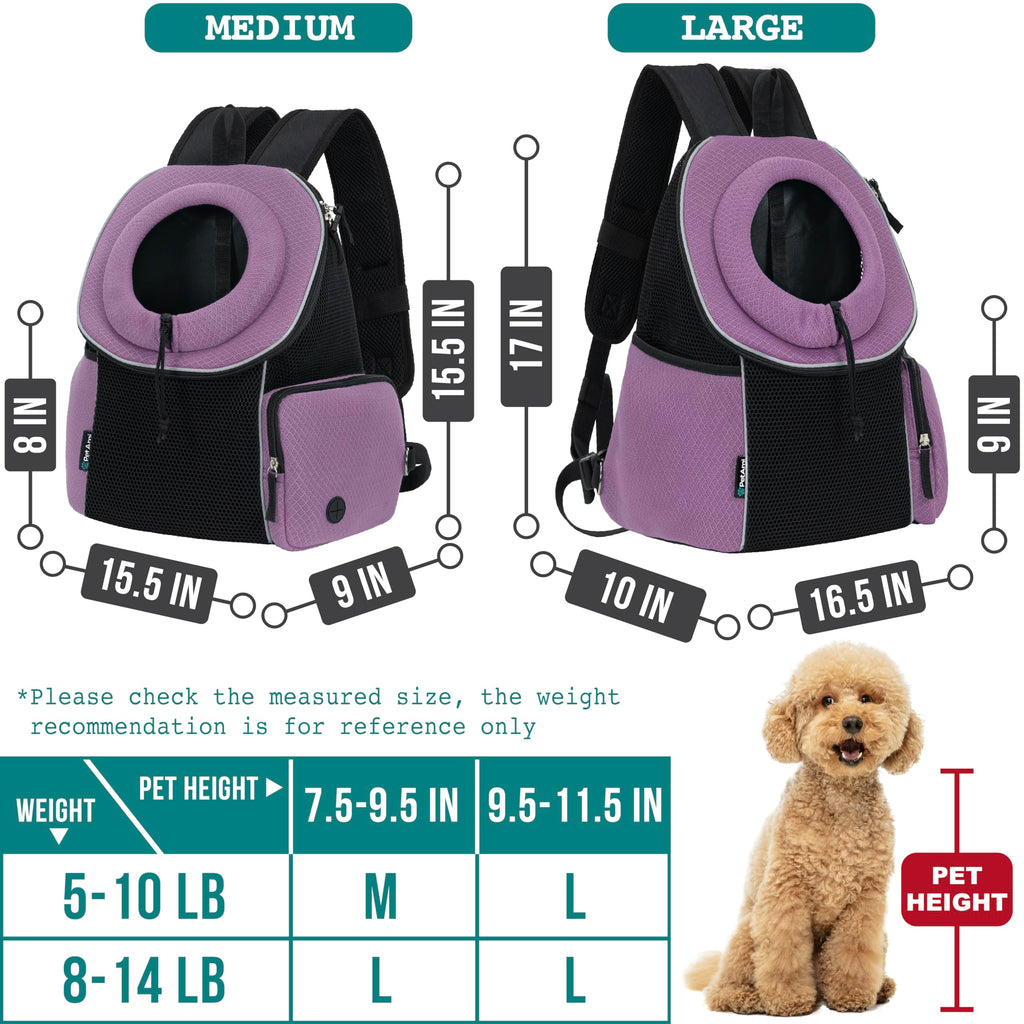 Hands Free Front Pet Carrier Backpack, 10 lbs, Purple F557193